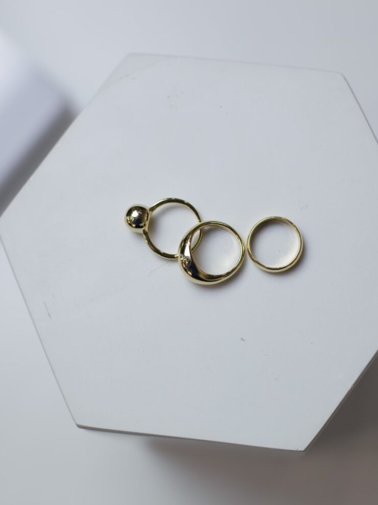 by KOREA кольцо "трио с шариком"